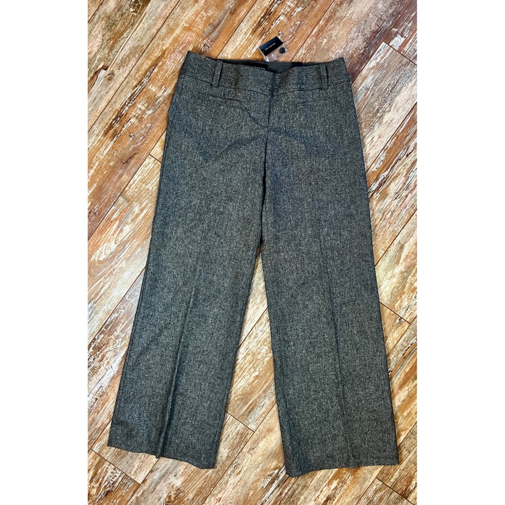 The Limited Drew Fit Wool Blend Tweed Wide Leg Dress Pants Grey Size 8 NWT‎